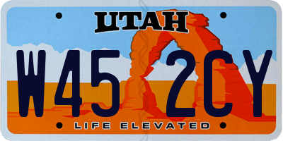 UT license plate W452CY