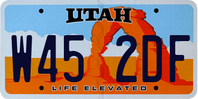 UT license plate W452DF