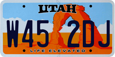 UT license plate W452DJ