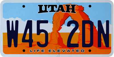 UT license plate W452DN