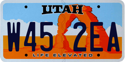 UT license plate W452EA