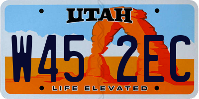 UT license plate W452EC