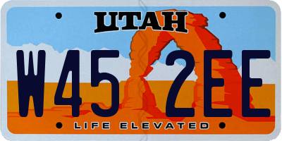 UT license plate W452EE