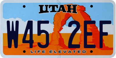 UT license plate W452EF