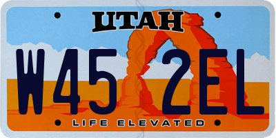 UT license plate W452EL