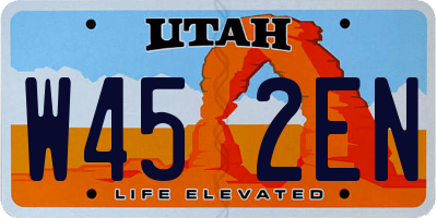 UT license plate W452EN
