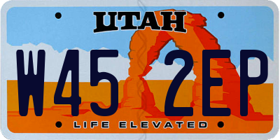UT license plate W452EP