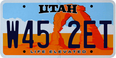 UT license plate W452ET