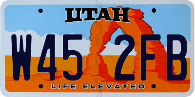 UT license plate W452FB