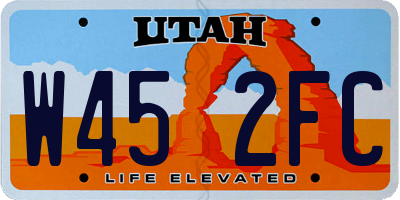 UT license plate W452FC