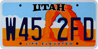 UT license plate W452FD