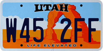 UT license plate W452FF