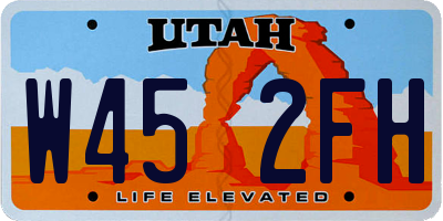 UT license plate W452FH