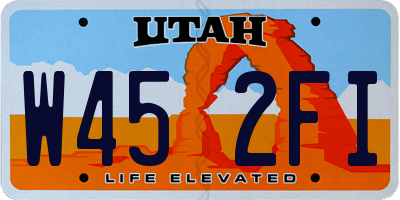UT license plate W452FI