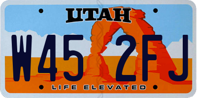 UT license plate W452FJ