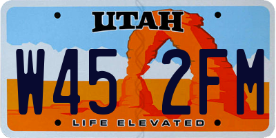 UT license plate W452FM