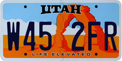 UT license plate W452FR