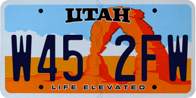 UT license plate W452FW