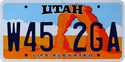UT license plate W452GA