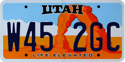 UT license plate W452GC