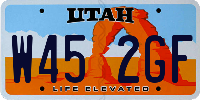 UT license plate W452GF