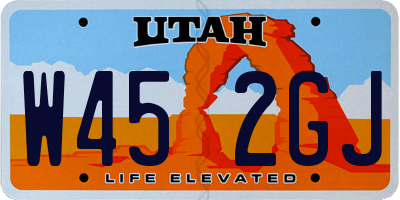 UT license plate W452GJ
