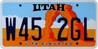 UT license plate W452GL