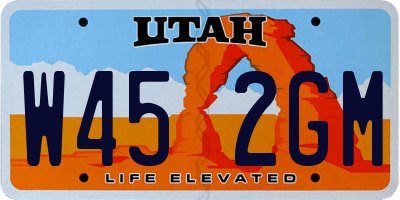 UT license plate W452GM