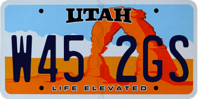 UT license plate W452GS