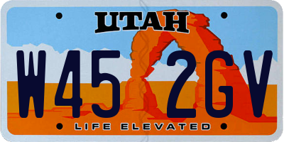 UT license plate W452GV