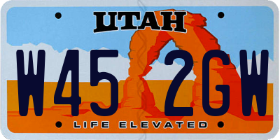 UT license plate W452GW