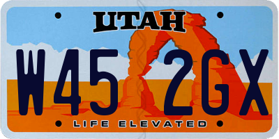 UT license plate W452GX