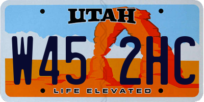 UT license plate W452HC