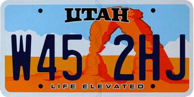 UT license plate W452HJ