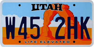 UT license plate W452HK