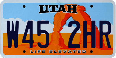 UT license plate W452HR
