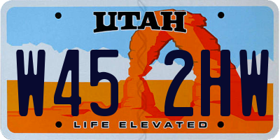 UT license plate W452HW