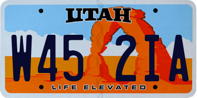 UT license plate W452IA