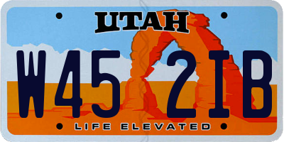 UT license plate W452IB