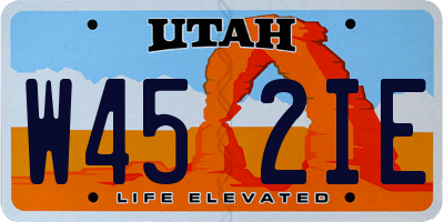UT license plate W452IE