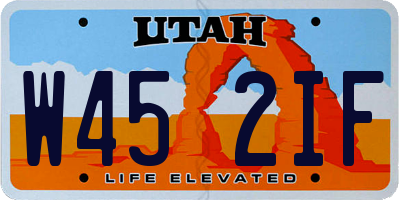 UT license plate W452IF