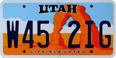 UT license plate W452IG