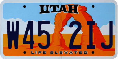 UT license plate W452IJ