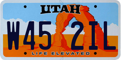 UT license plate W452IL