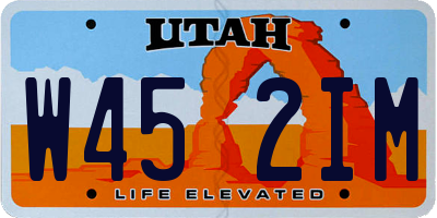 UT license plate W452IM