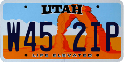 UT license plate W452IP
