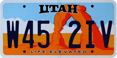 UT license plate W452IV