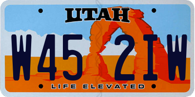 UT license plate W452IW