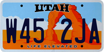 UT license plate W452JA