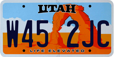 UT license plate W452JC